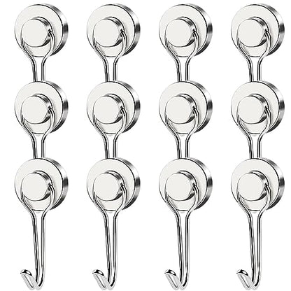 Magnetic Hooks Heavy Duty 40LB+ Swivel Swing Strong Magnet Hook (12 Count)