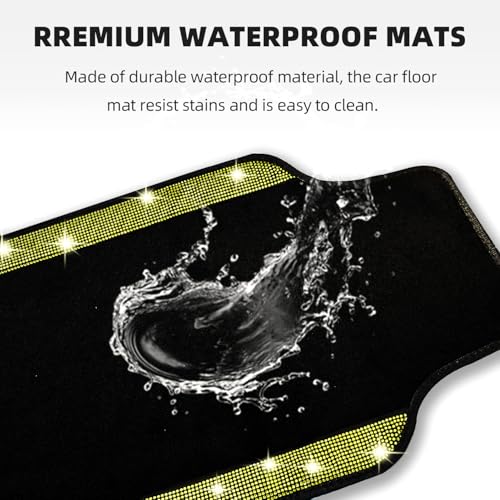 Bling Car Floor Mats Full Set and Steering Wheel Cover