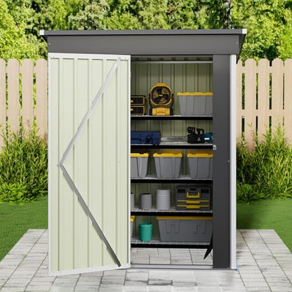Metal Outdoor Storage Shed 5 x 3 FT Metal Shed with Lockable Door