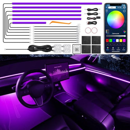 Acrylic Interior Car LED Strip Light with Wireless APP
