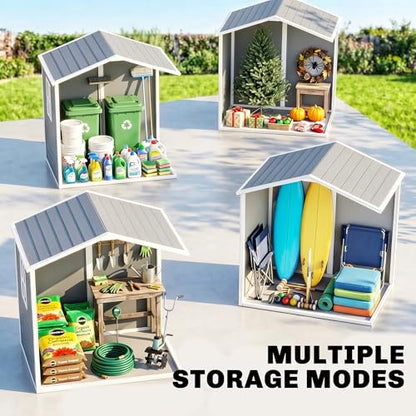 6' x 4.5' Outdoor Storage Shed Waterproof Resin with Floor Gray