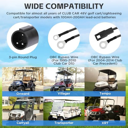 Club Car Charger 48V 18A Smart 1250W Golf Cart Battery Charger 48 Volt