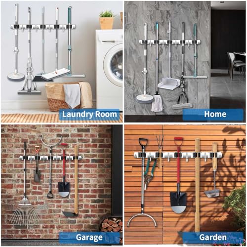 2 Pack Broom Holder Wall Mount (2 Count)