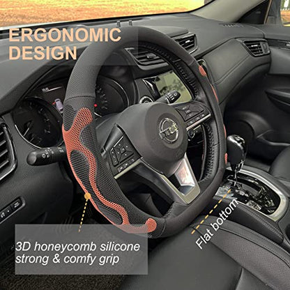 D Shaped Comfy Grip Steering Wheel Cover 14.5