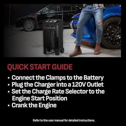 Wheeled 10A Car Battery Charger & Maintainer