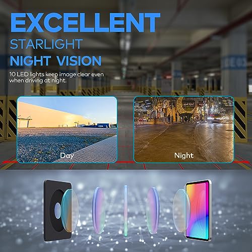 HD eRapta T01B Backup Camera Rear View License Plate Reverse Camera Universal for Pickup Truck Car SUV 149° Perfect Angle Night Vision IP69K Level Waterproof