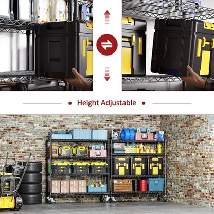 4 Tier Adjustable Heavy Duty Metal Storage Shelving Unit (4 Count)