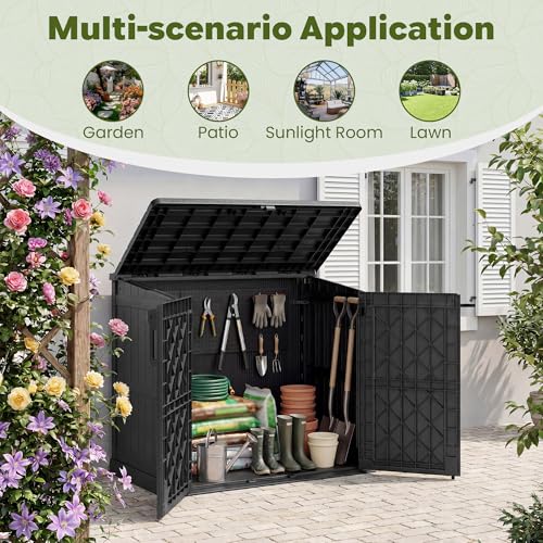 Waterproof Outdoor Storage Box 36 Cu Ft with Lockable Doors