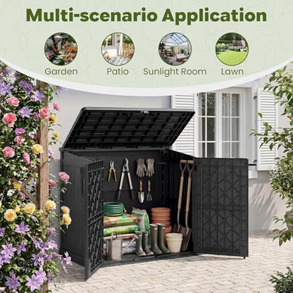 Waterproof Outdoor Storage Box 36 Cu Ft with Lockable Doors