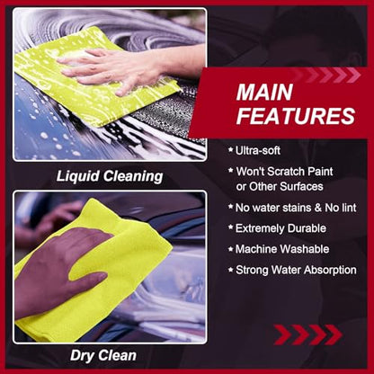 200 Pcs Microfiber Cleaning Cloth 16x16 Inch Microfiber Towels for Car Ultra Absorbent Cleaning Rags Reusable Lint Free Streak Free Detailing Towel for Car Washing Drying Dusting (200 Count)