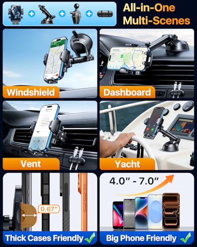 True Upgrade for Safety Car Phone Holder Mount [Patent & Military