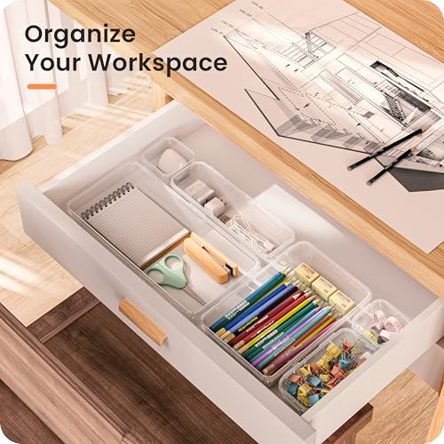 46PCS & 5Sizes Clear Drawer Organizer (46 Count)