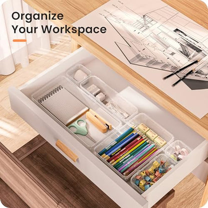 46PCS & 5Sizes Clear Drawer Organizer (46 Count)
