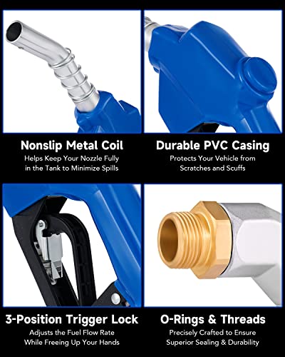 OMT 1" NPT Automatic Fuel Nozzle Kit with 360° Hose Swivel