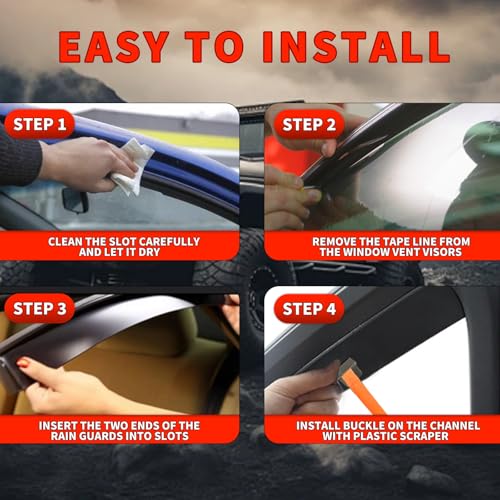 in Channel Window Visors Rain Guards Fit for 2021 (4 Count)
