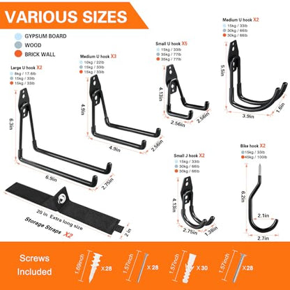 18 Pack Garage Hooks Heavy Duty