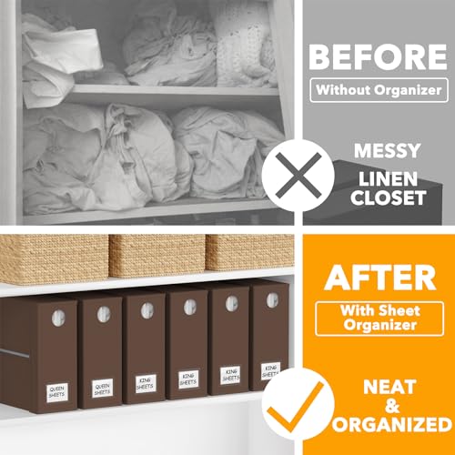 6 Pack Bed Sheet Organizers and Storage (6 Count)