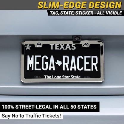 Premium Slim Mirror Chrome License Plate Frame