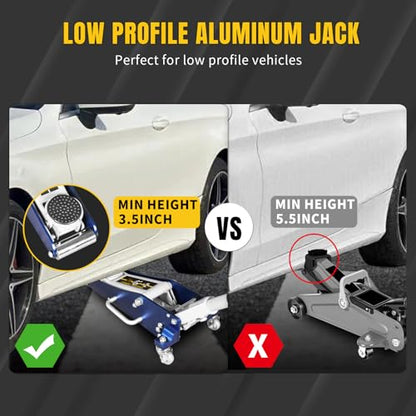 Floor Jack 1.5 Ton Aluminum ＆ Steel Low Profile 3