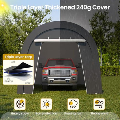 10' x 20' Carport with 6 Heavy Duty Ground Stakes
