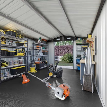 10x12FT Shed with Floor Galvanized Steel Outdoor Storage Shed