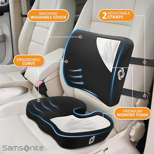 Ergonomic Seat Cushion and Lumbar Support Cushion Combo (2 Count)