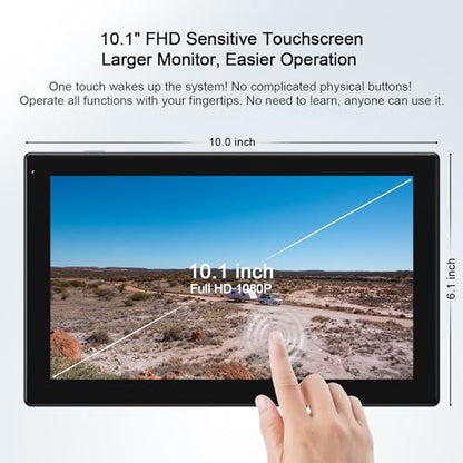 10" HD 1080P Magnetic Solar Wireless Backup Camera 1 Min DIY Install