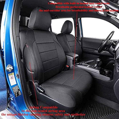 Custom Fit Tacoma Front Car Seat Covers for Toyota Tacoma 2016 2017 2018 2019 2020 2021 2022 2023 Double Cab