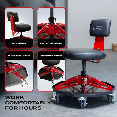 Vyper Robust Steel Sport Shop Chair for Mechanics