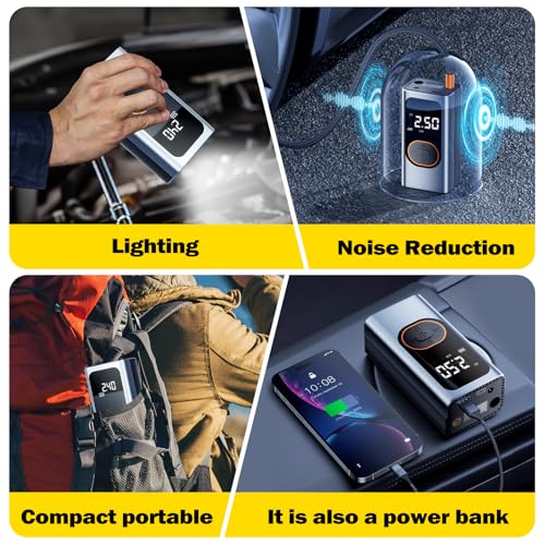 X9 Pro Portable Tire Inflator 1Min2X Faster 150PSI Air Compressor