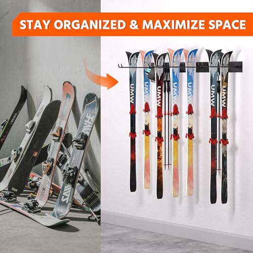 Ski Rack Wall Mounted Ski Storage Rack