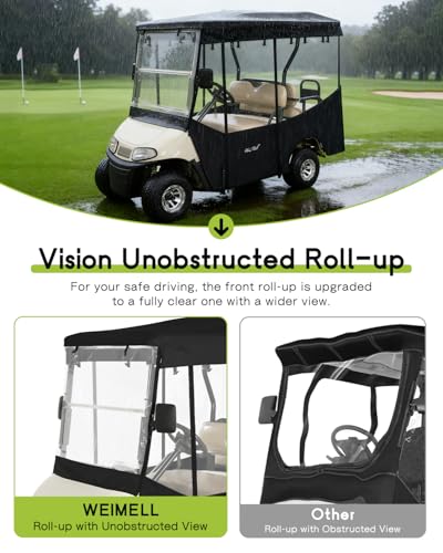 Golf Cart Enclosure 4 Passenger for EZGO RXV 80" Extended Roof