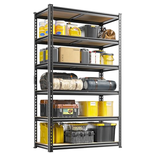 6 Tier 78" H Metal Shelving Adjustable Interlocking for Garage Warehouse