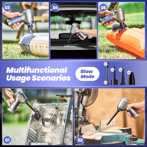 Handheld Car Vacuum Portable Cordless 15000Pa Blue