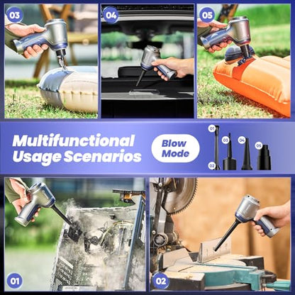 Handheld Car Vacuum Portable Cordless 15000Pa Blue