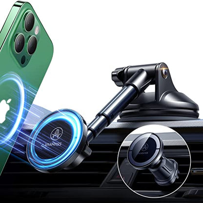 for MagSafe Car Holder [Dash+Windshield+Vent] Magnetic Phone Mount