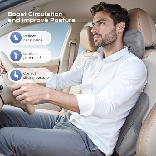Car Lumbar Support Pillow and Car Neck Pillow Kit