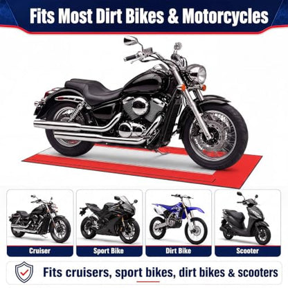 Motorcycle Mat Garage Floor Rug Washable Parking Mats for Garage Floors Non Slip Oil Absorbent Pad Rubber Backing Layer Protects Floor