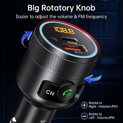 Bluetooth 5.4 Car Adapter 38W FM Transmitter Hands Free Calls