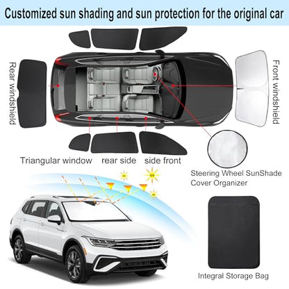 8PCS Window Shades for Volkswagen VW Tiguan 2018 (8 Count)