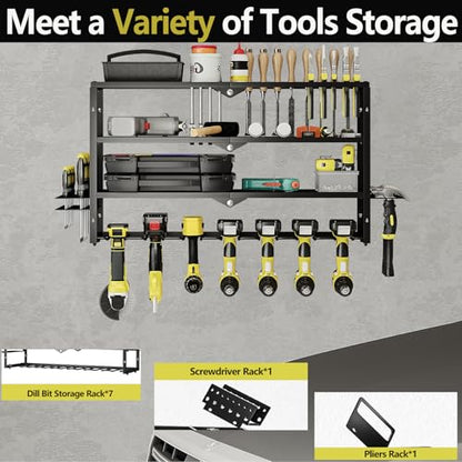 Power Tool Organizer Heavy Duty Wall Mount Drill Tools Holder