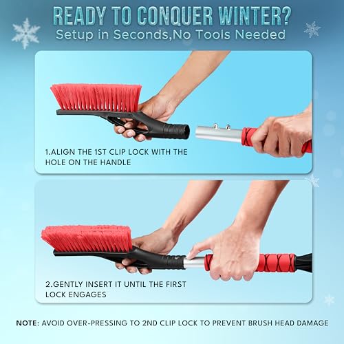 27" Aluminum Car Snow Scraper and Brush