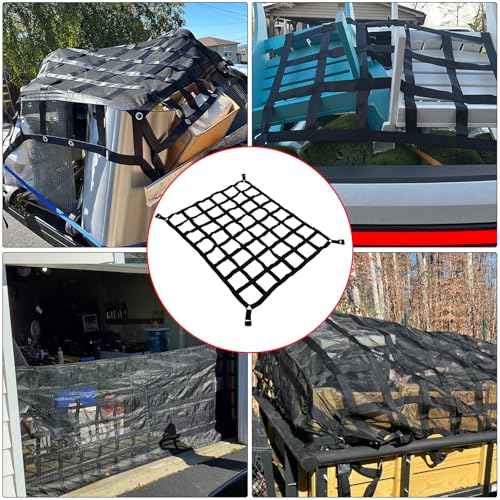42" x 50" Truck Bed Cargo Net with Adjustable Cam Buckles & S