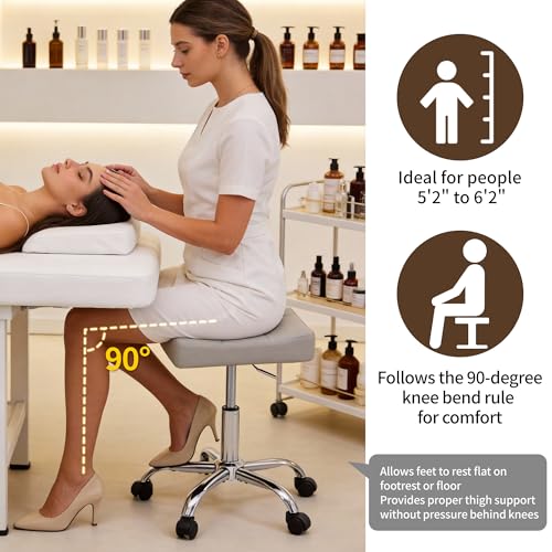 Swivel Saddle Stool with Wheels