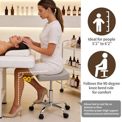 Swivel Saddle Stool with Wheels