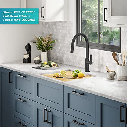 Kore 21 Inch Undermount Workstation 16 Gauge Stainless Steel Single Bowl Kitchen Sink n PVD Gunmetal Finish with Accessories