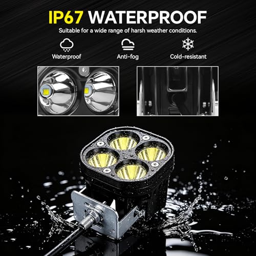Motorcycle Driving Lights White LED Pods Lights 3’’ 40W LED Spotlights