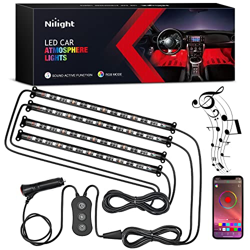 Car Interior Lights with APP Control 16 Million RGB Colors Strip Lights with Music Sync Mode and Multiple Scene Options for Cars Trucks SUVs