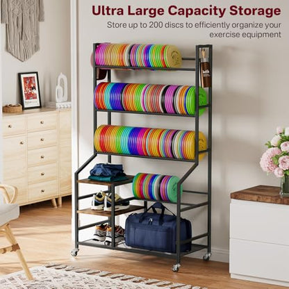 Disc Golf Storage Rack with Wheels