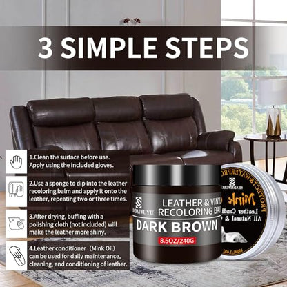 8.5oz Leather Recoloring Balm with 100ml Mink Oil